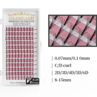 glamlash 2d3d4d5d6d long stem lash premade russian volume fans mink eyelash extensions makeup