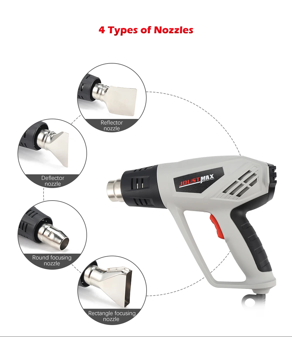 Hot Air Gun Electric Adjustable Temperature JST2503 2000W Handheld Heat Gun Shrinking Power Tools Two Speeds Temperature