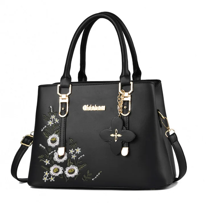 

Famous Designer Brand Bags Women Leather Handbags 2020 Luxury Ladies Hand Bags Purse Fashion Embroidery Shoulder Bags