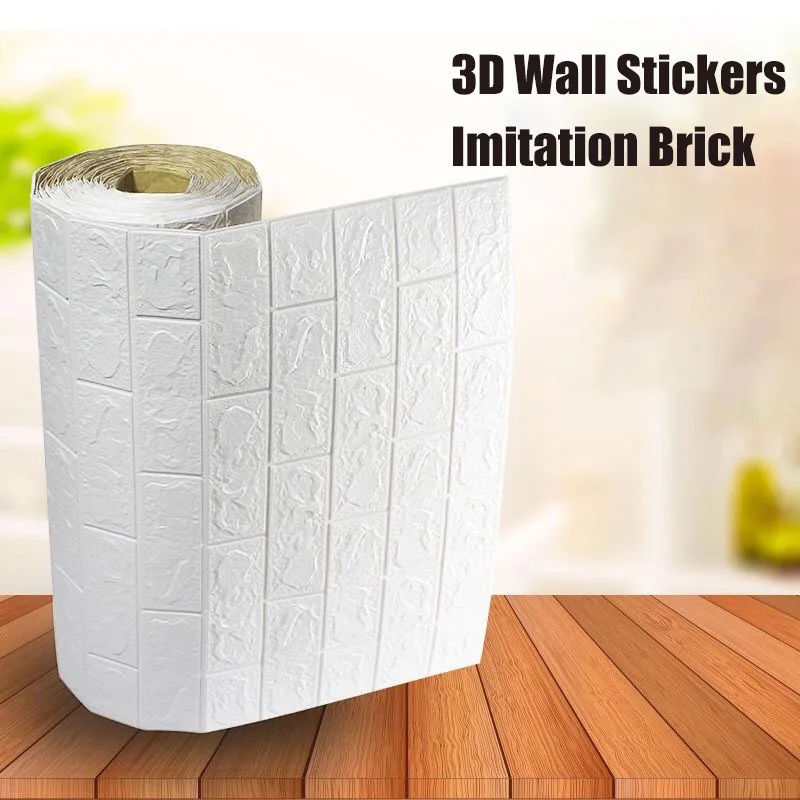 

3D Wall Stickers Imitation Brick Bedroom Decor Waterproof Self-adhesive Wallpaper for Living Room Kitchen TV Backdrop Decor70*77