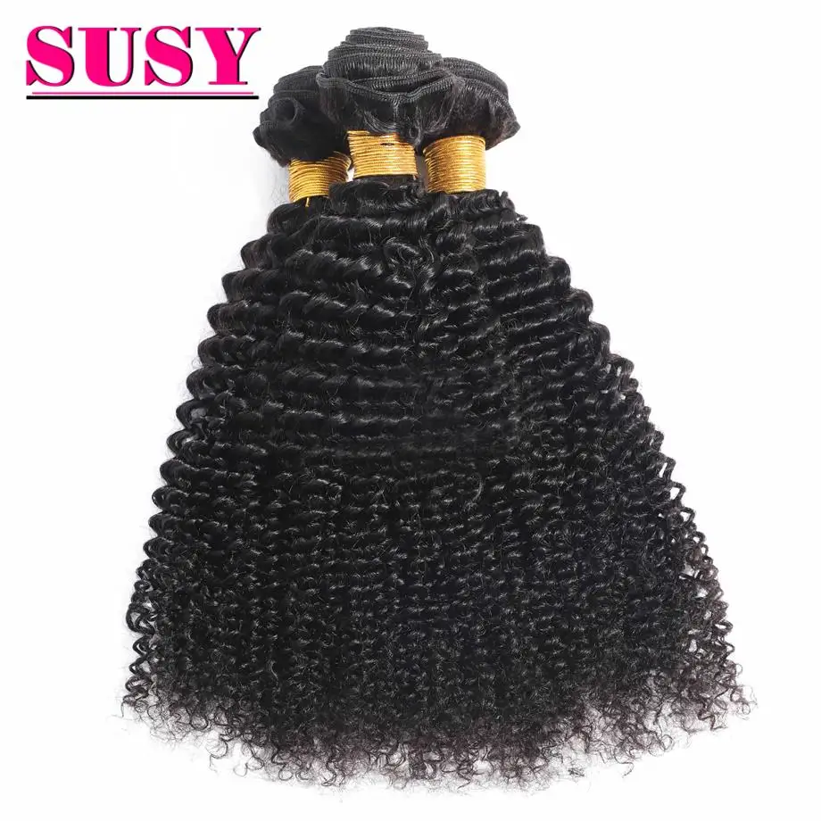 Малазийские кудрявые накладные волосы 10 А 3 пряди человеческие волнистые для