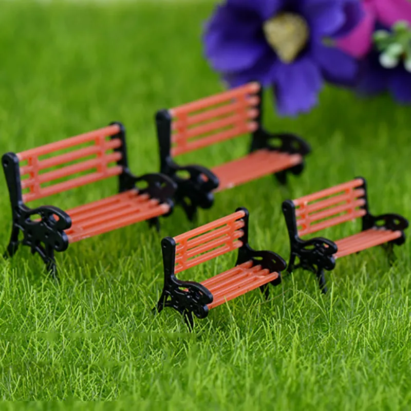 Парк скамейка сиденье мох бутылки декорации миниатюрный пейзаж Экология