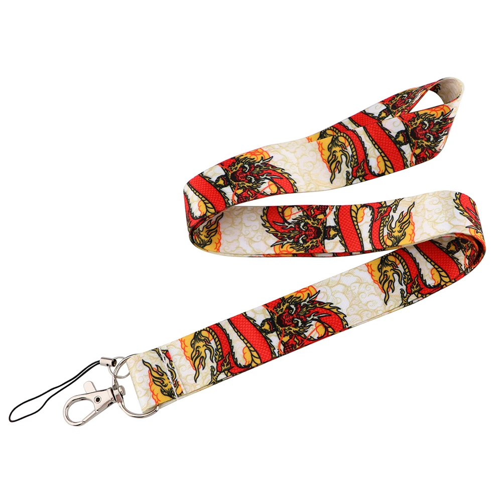 E3663 оптовая продажа шнурки с аниме драконом для ключей шейный ремешок шнурок