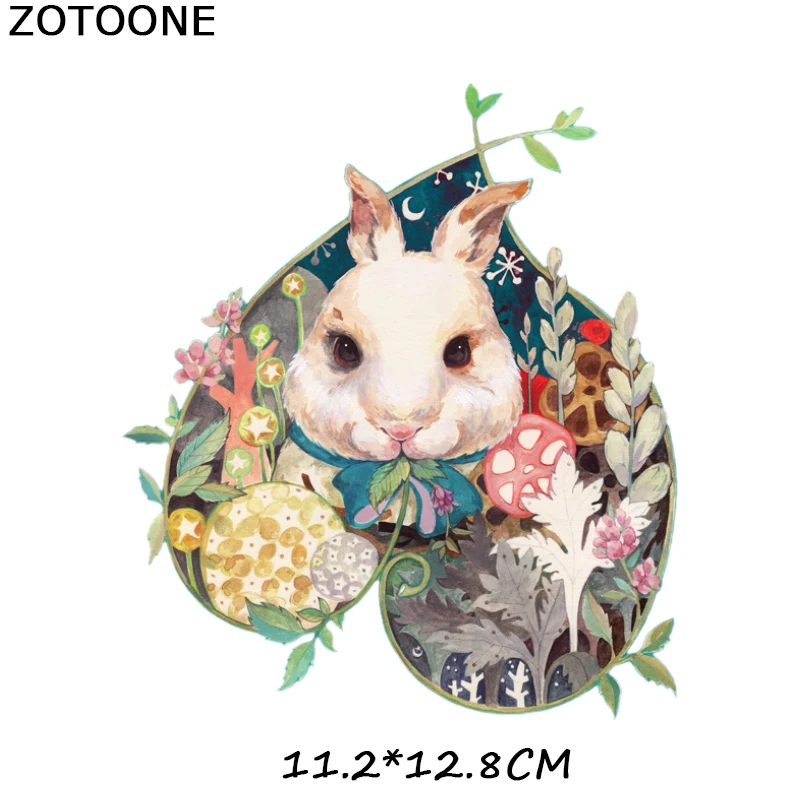 ZOTOONE милый кролик термотрансферные наклейки для глажки детская одежда футболка