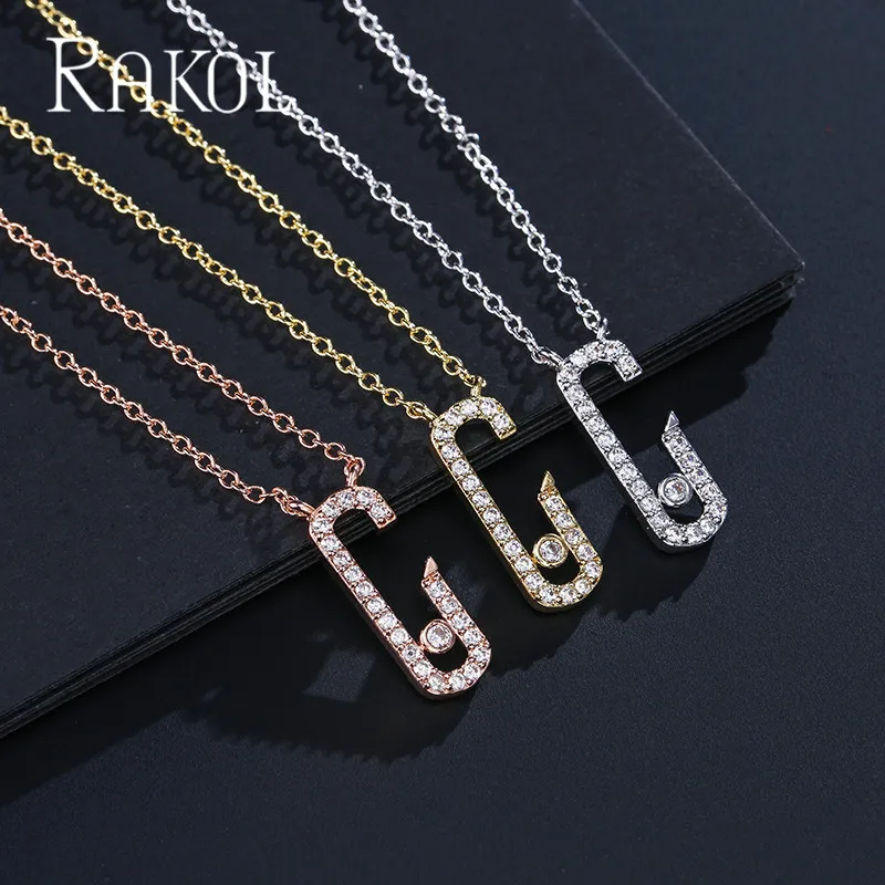 

RAKOL Trendy Wedding Necklace Earrings for Women Accessories Cubic Zirconia Bridal Jewelry Sets Pendientes Mujer Moda