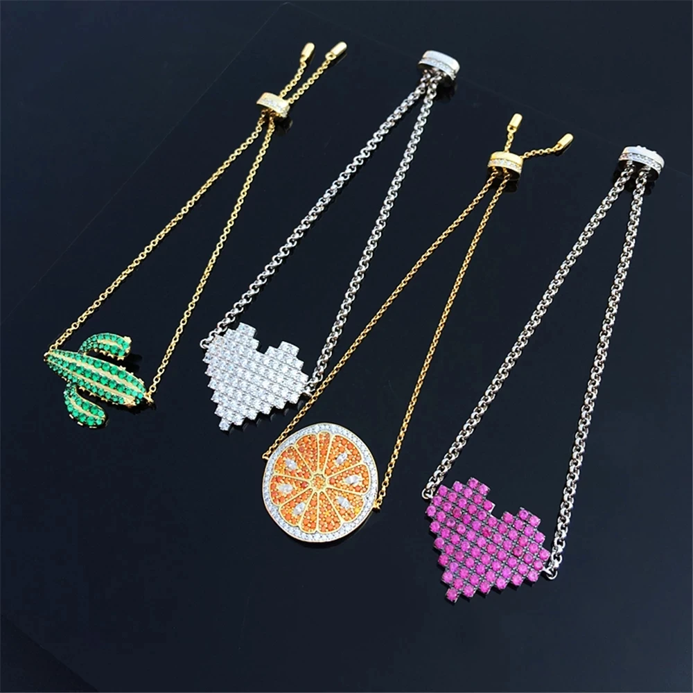 

Браслет женский из серебра 925 пробы с мозаикой в виде сердца