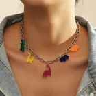 Ожерелье-цепочка женское, с разноцветными мультяшными животными