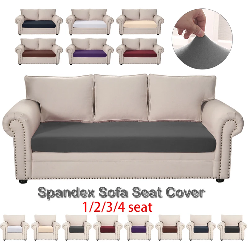 

3/4 Seater Stretchy Sofa Seat Cushion Cover Slip Covers Protector Solid Colour Living Room Slipcover Decoration Elastic