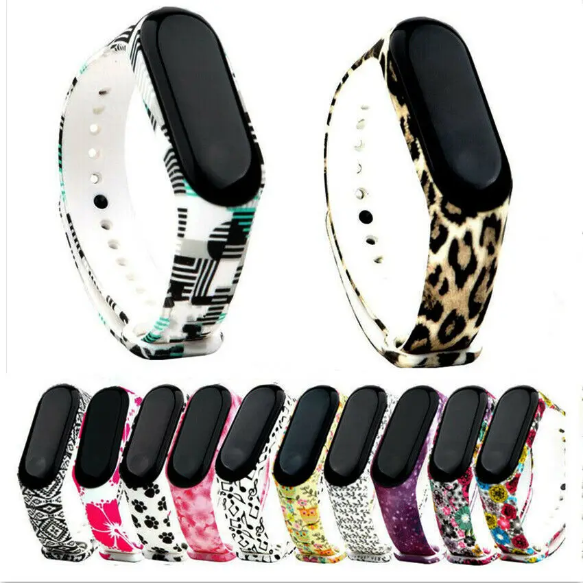 

For Xiaomi Mi Band3/4 Replacement TPU Colorful Printed flowers Wrist Band Strap Bracelet for xiaomi mi4 smart bracelet pulseira