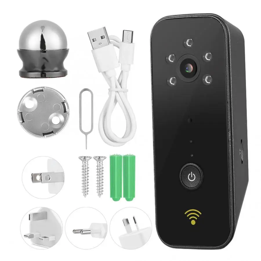 Камера ночного видения для дома мини 1080P Wi Fi 110 240 В P2P с широким углом обзора