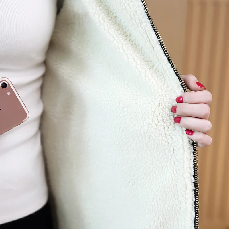 Женская зимняя длинная джинсовая куртка из овечьей шерсти парка с капюшоном и