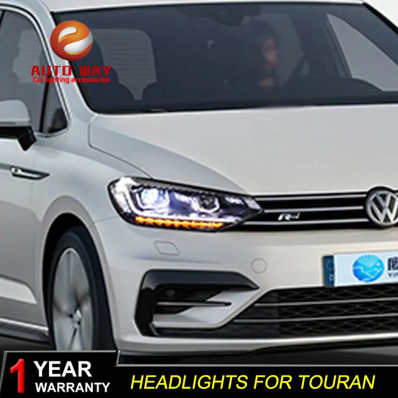 Чехол для автомобильного стайлинга передняя фара VW Volkswagen Touran передние фары 2016 2017