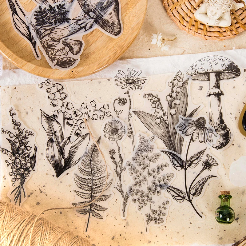 

Винтажные черно-белые наклейки Dimi с серной кислотой, 20 шт., для скрапбукинга, украшения для журналов, изготовление открыток, «сделай сам», на...