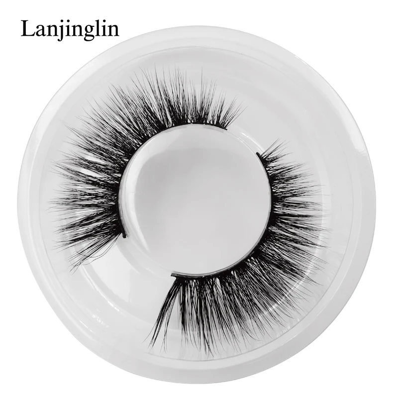 LANJINGLIN, 1 пара, 3d, норковые ресницы, ручная работа, Полоска, ресницы, накладные натуральные, искусственные ресницы, норковые ресницы, безвредный макияж