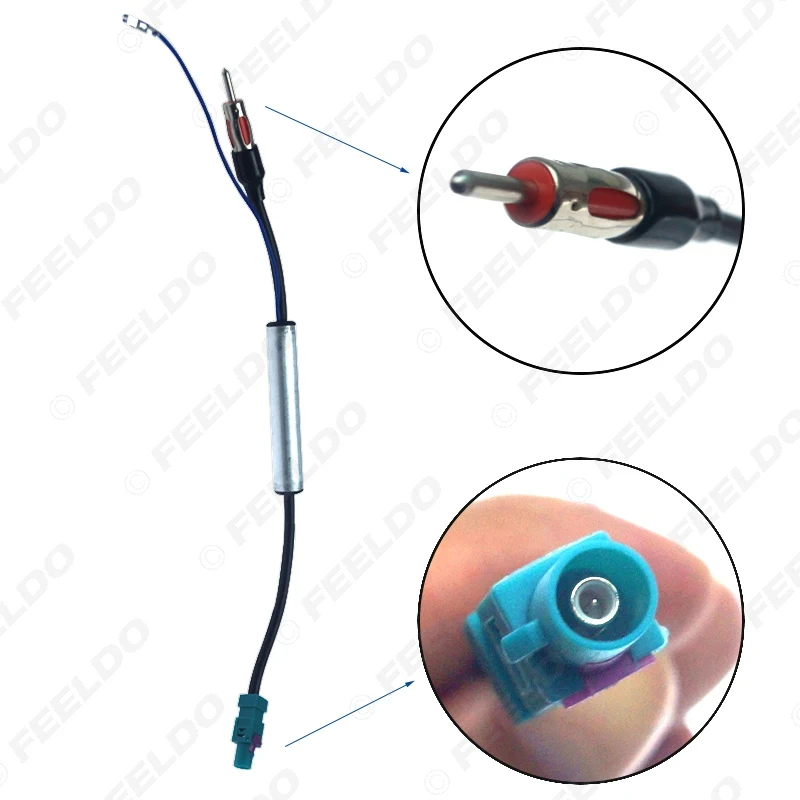 Автомобильная антенна FEELDO со штекером для установки радио с адаптером усилителя