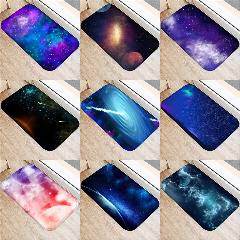 Космический коврик с изображением звездного неба для гостиной нескользящий