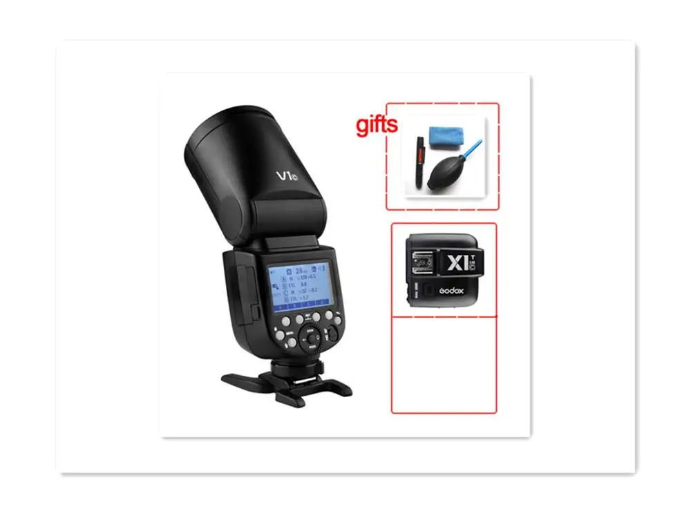 V1 with X1T Вспышка Godox V1 V1C V1N V1S V1F V1O ttl 1/8000s HSS литиевая батарея Speedlite вспышка для C N S O CD50 T03 Y - Цвет: V1 with X1T