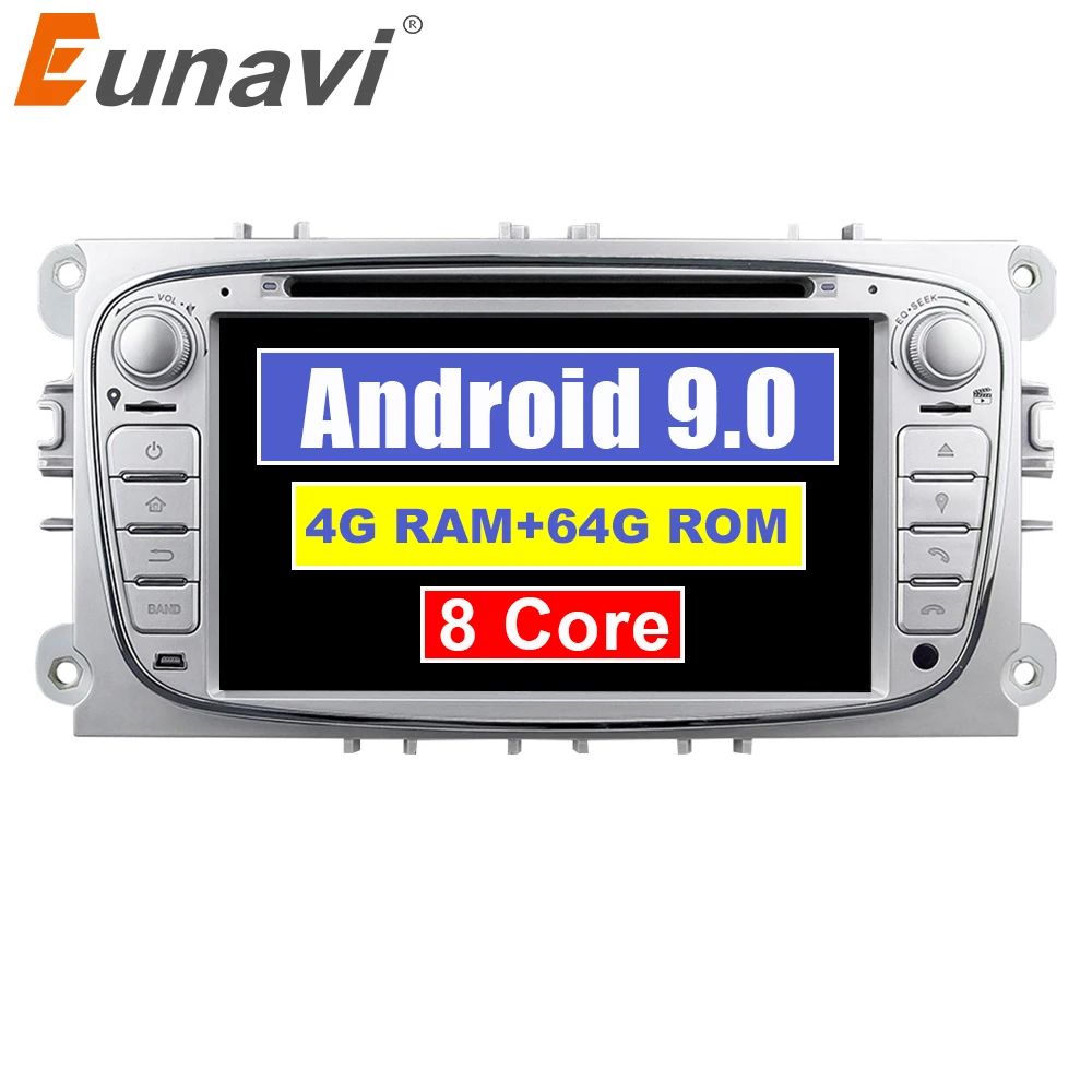 Eunavi 2 Din 7 ''Android 9,0 Щепка Octa 8 Core автомобильный DVD gps для Ford Focus Mondeo S Max Cmax Galaxy Радио стерео 4G Оперативная память 3g WI-FI