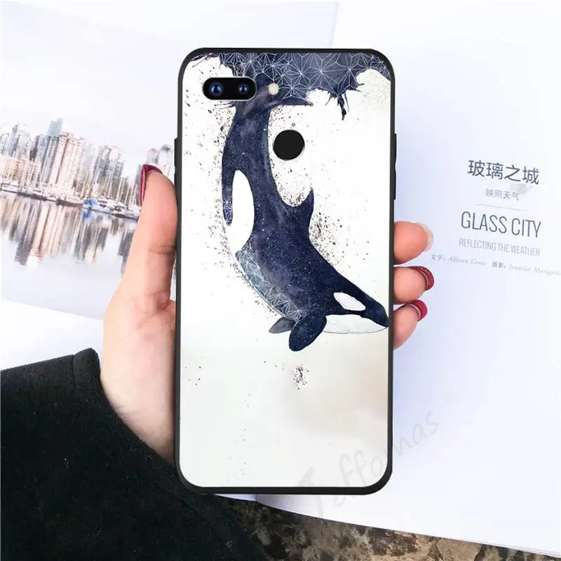 

Killer Whale Orca Watercolor Phone Case For Huawei Enjoy 7 7s 8 8e 9 9e 10 plus P8lite 2017 Honor 5a view9 play 3e