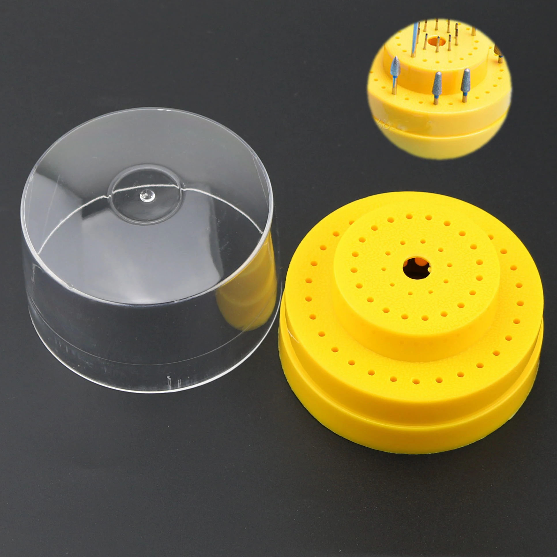 

Dental Bur Block Holder Case Organizer Plastic Box with 60 Holes Slots for Clinics and Laboratories