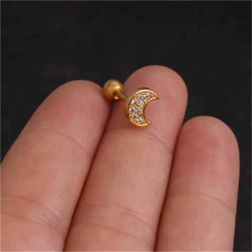 1 шт. Нержавеющая сталь и Cz Пирсинг хряща уха спираль ювелирные изделия козелка