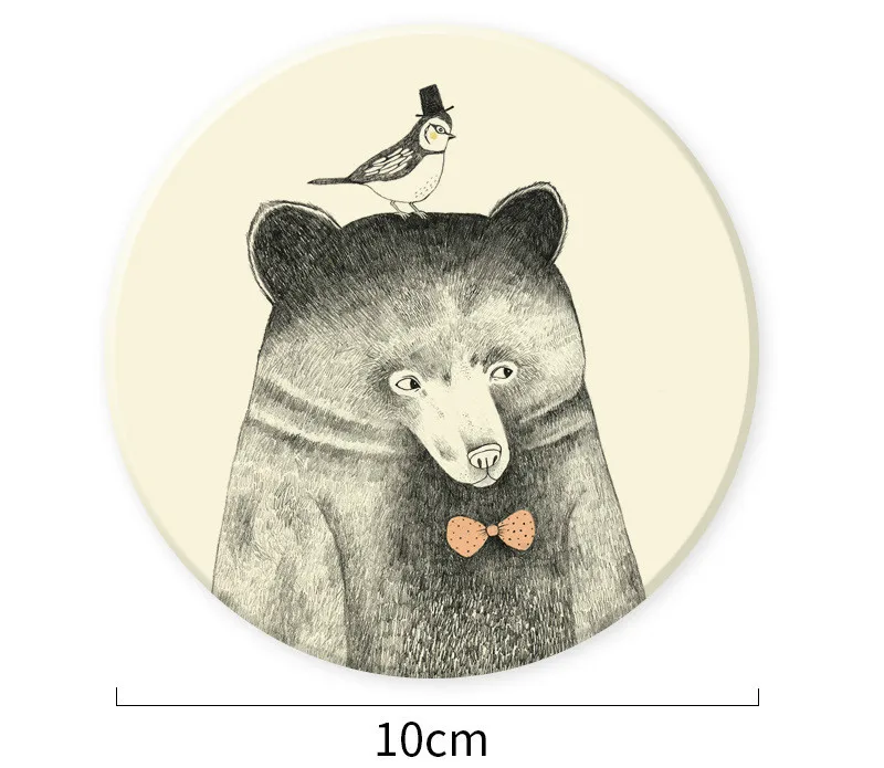 

Creative Cartoon Animal Coaster Cute Diatomaceous Earth Waterproof Heat-proof Pads Table Decor