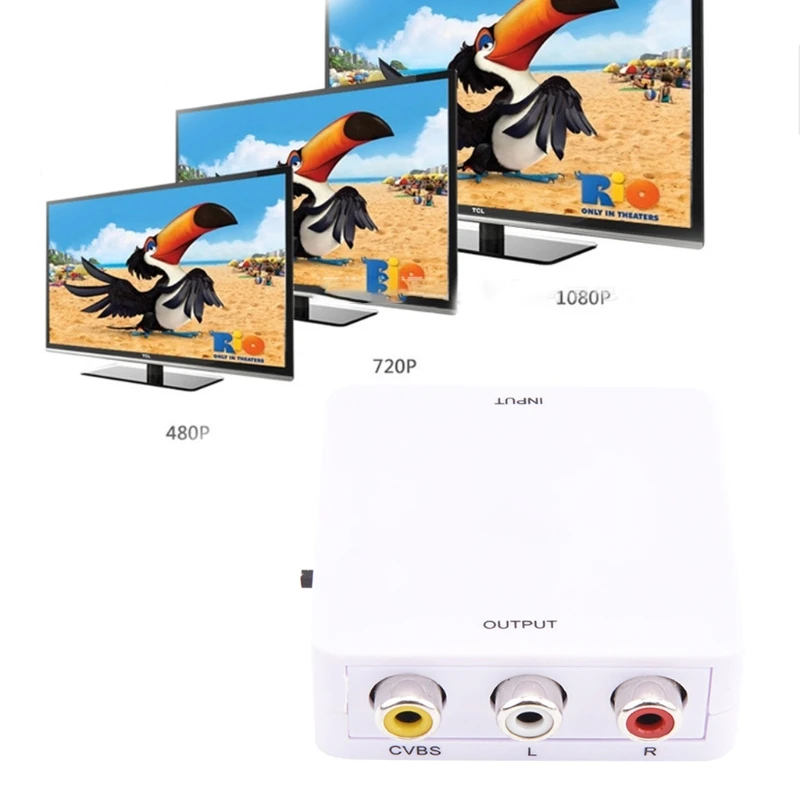 

1080P To AV Adapter Converter Cable CVBS 3RCA Composite Video Audio For TV