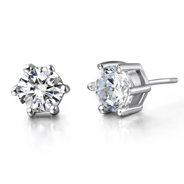 

Exquisite Resplendent CZ White Crystal Stud Earring 2021 Luxury Lady Circular Cutting Zircon Earring Charm Women Wedding Jewelry