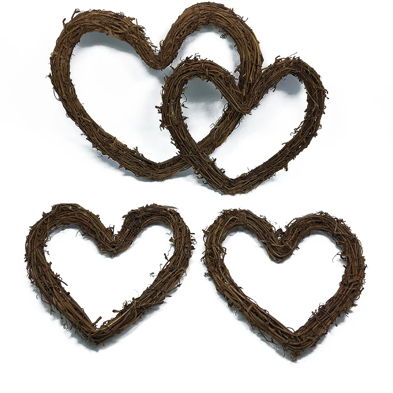 Рождественский венок в форме сердца из ротанга 2020 висячий декор Рождественское