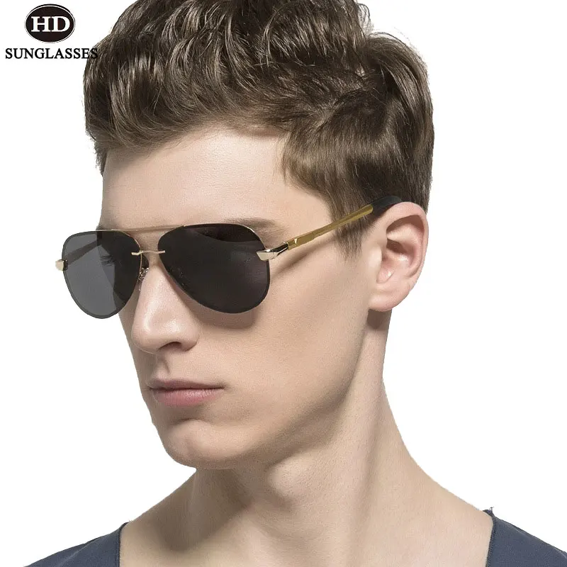 Солнцезащитные очки Мужские поляризационные прозрачные без оправы с пленочным