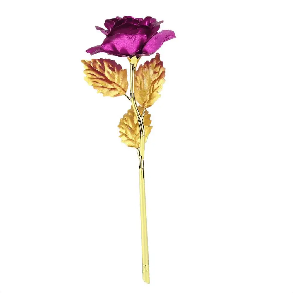 rose red Подарок на день Святого Валентина, 24K позолоченный золотой цветок розы, подарок на праздник, украшение для свадебной вечеринки, Розничная коробка, Прямая - Цвет: rose red