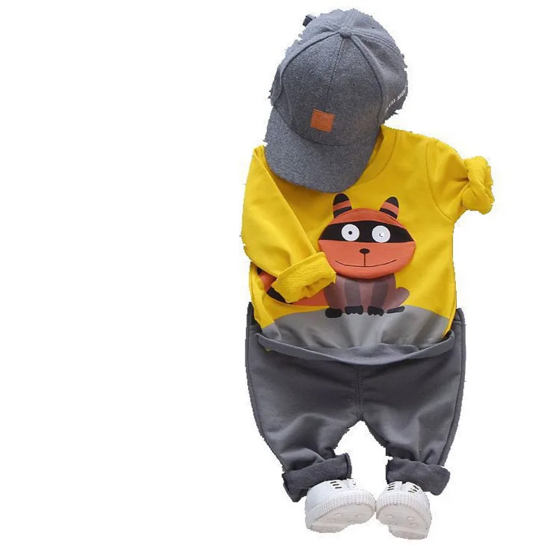 

Toddler Spring Autumn Children Cotton Clothes Baby Boys Girls Cute O-Neck T Shirt Pants 2Pcs/sets Infant Kids Fashion Tracksuits