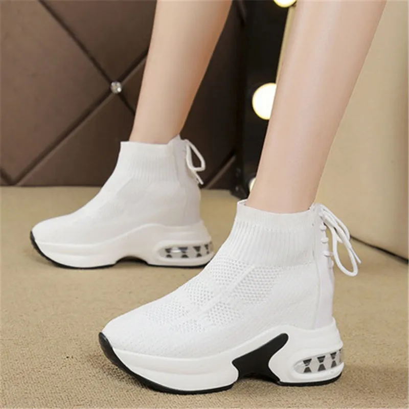 

Women Autumn Sneakers Female Increased 9cm Wedges Sport Dad Shoes Thick Sole Shoes For Women Comfortable Chunky Sneakers 34-40