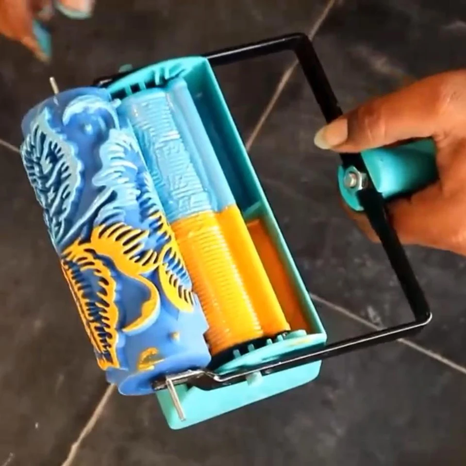 

Flower Wall Decoration Patterned Paint Rollers 5" Rubber Brush Roller Painting Tools Reusable Machine/Alternative to wallpaper