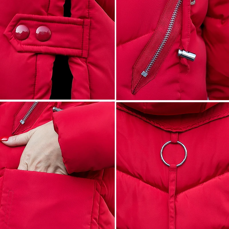 

New Arrival Winter Jacket Women Warm Thicken Long Fur Womens Winter Parka Parkas Hooded Female Coat Cotton Padded