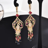cute phoenix earrings for women brand design long water drop bird earring women luxury pendant earings jewelry