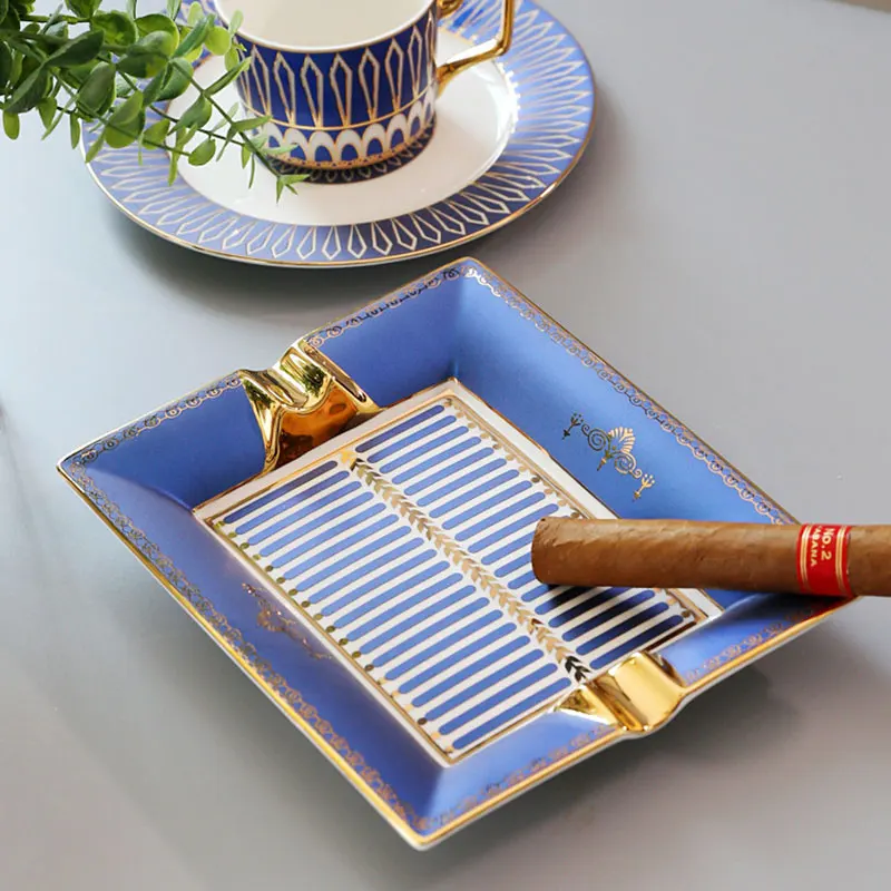 

Portable Cigar Ashtray Ceramic for Office Living Room Clubhouse KTV European Style Creative Home Furnishing Ornament Ash Tray