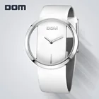 DOM женские модные красные кварцевые часы, Дамские кожаные часы, высококачественные повседневные водонепроницаемые наручные часы, женские элегантные часы LP-205