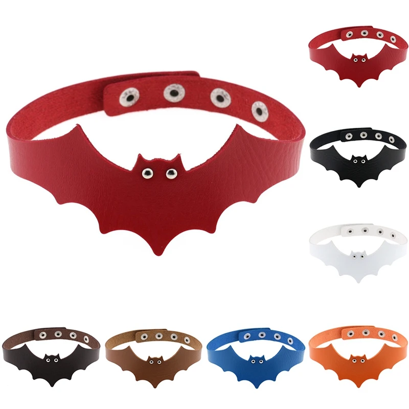 

Personality Small Demon Bat Choker Collar Creative Halloween Day Fashion Faux Leather Choker Punk Choker Necklace COSYOO