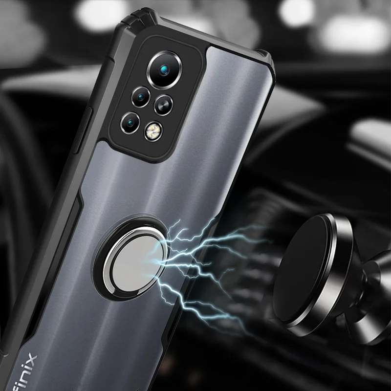 for infinix hot 11 s hot 10 9 play cover magnetic car holder phone case infinix note 11 pro 10 8 7 clear shockproof armor bumper free global shipping