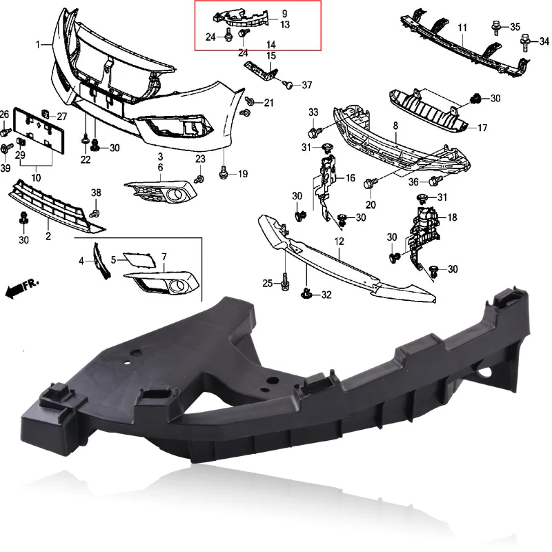Кронштейн для передних фар CAPQX CIVIC 2016 2017 FC1 FC7 хромированный замены OEM #71190 TEA