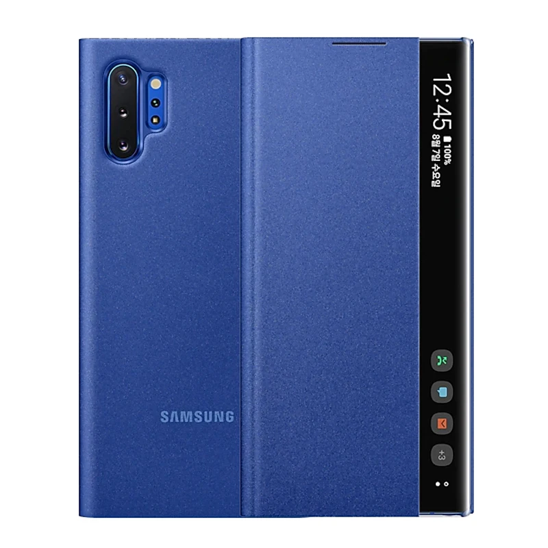 Samsung-funda de tel&eacute;fono Original con tapa para Galaxy Note 10, Note 10 Plus, 5G, Note 10 +, funda protectora con espejo-3