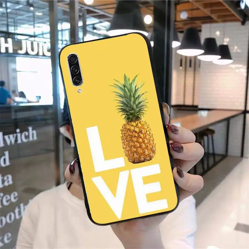 Yellow Pineapple Pink Silicone Phone Case For Samsung A40 A50 A51 A71 A20E A20S S8 S9 S10 S20 Plus note 20 ultra 4G 5G | Мобильные