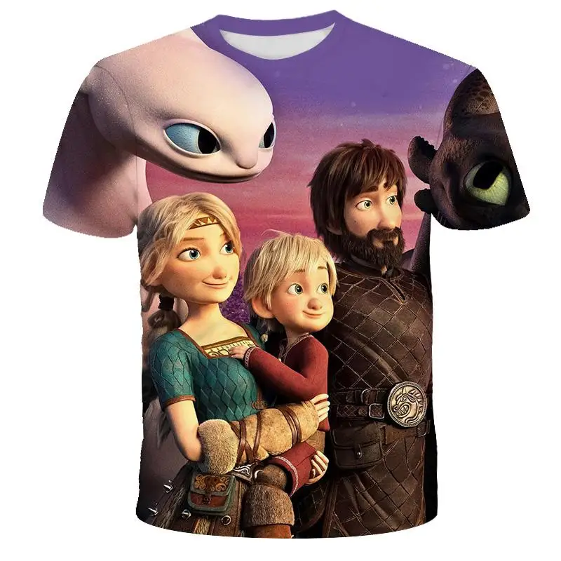 

Boys Summer Fashion T-shirt Your Dragon 3D Printing T-shirt Cartoon T-Shirt Boy/Girl/Baby T-Shirt Short Sleeve O-Neck