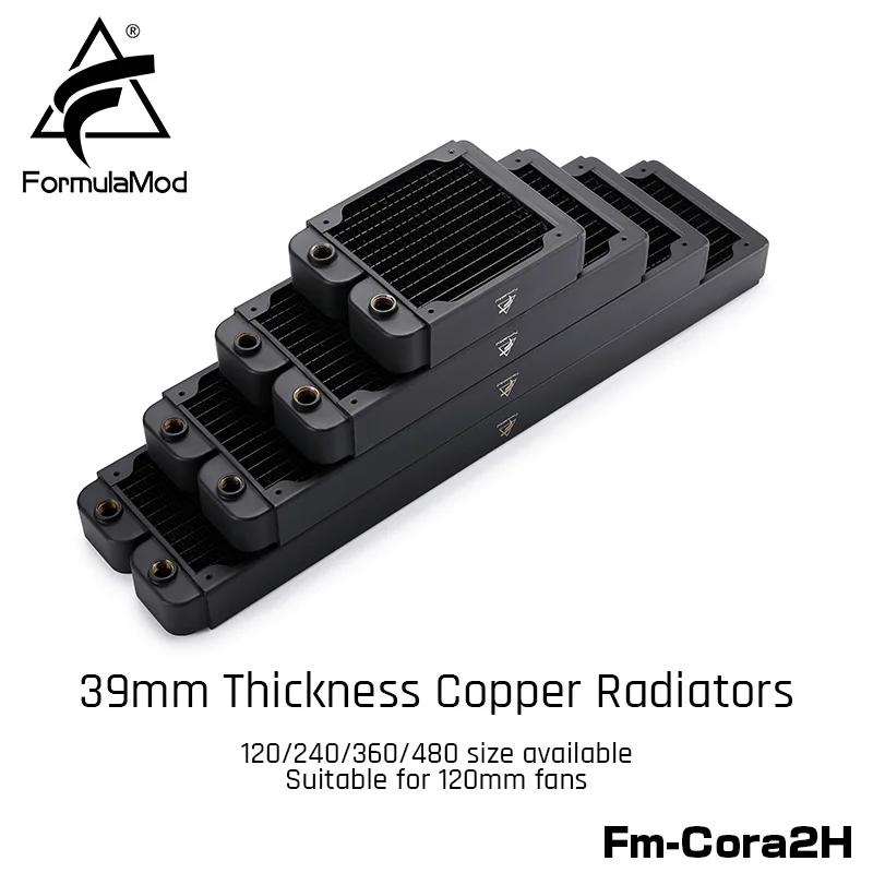 FormulaMod Fm CoRa2H 39 мм Толщина Медь радиатора 120/240/360/480 черный радиаторы подходит для 120