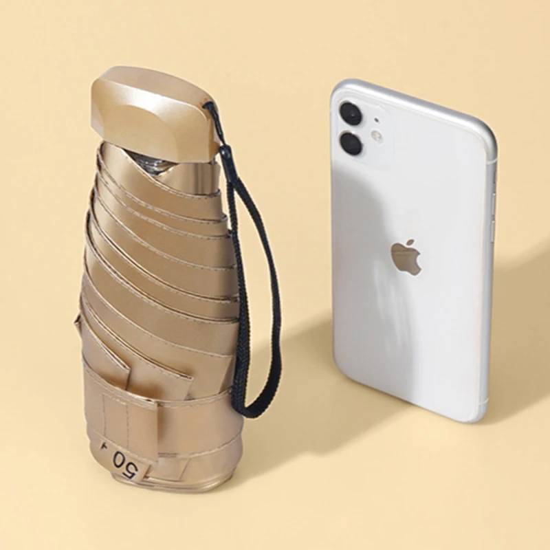 Зонт женский с защитой от УФ излучения маленький карманный складной