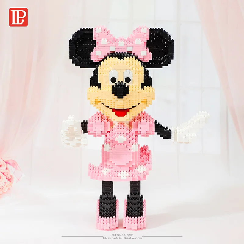 MInnie Mouse Diamond Building Blocks Micro modello 3D Disney topolino Mini mattoni figure per giocattoli di compleanno per bambini