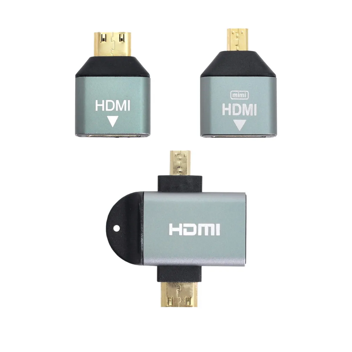 3 шт./компл. микро и мини HDMI в HDTV 1 4 Женский 2-в-1 комбинированный адаптер 4K @ 60 Гц -