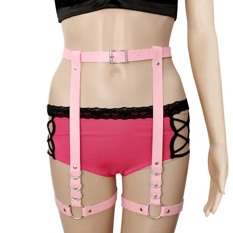 Ремень женский кожаный в стиле панк Готическая подвязка пояс со съемными