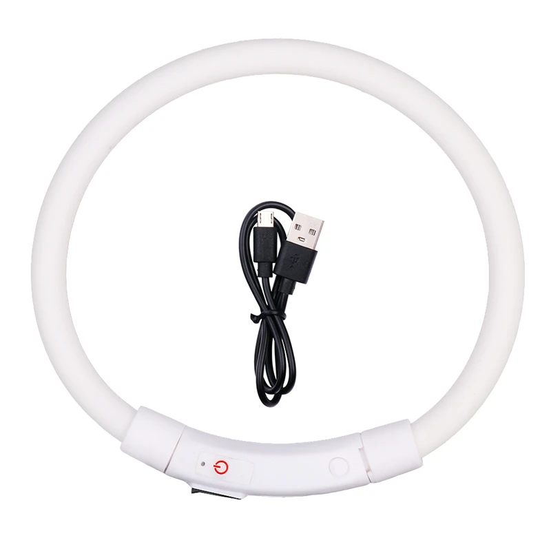 Перезаряжаемый мигающий ночной ошейник для собак USB светящийся Регулируемый